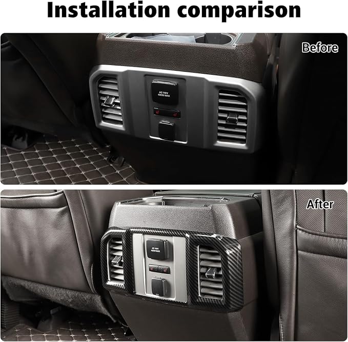 Voodonala for F-150 2015-2020 Center Console Interior Trim Cover Kits Compatible with Ford F150 2015-2020(9Pcs/Set,Carbon Fiber Black)