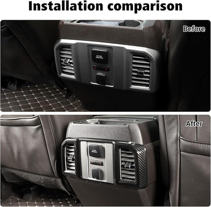 Voodonala for F-150 2015-2020 Center Console Interior Trim Cover Kits Compatible with Ford F150 2015-2020(9Pcs/Set,Carbon Fiber Black)