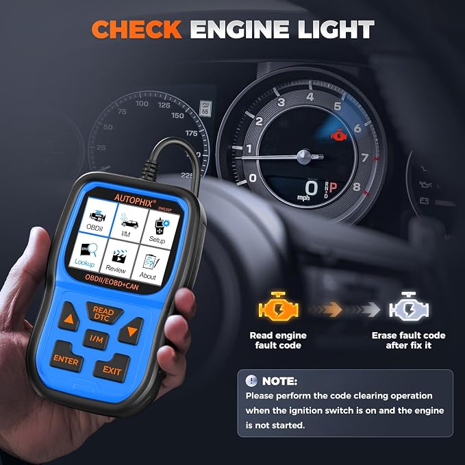AUTOPHIX OM126P+ OBD2 Scanner, Check Engine Light Code Reader, Car Code Scanner for Automotive Diagnostic, Read & Clear Fault Code, Pass Smog Test, Live Data, for All US Cars After 1996