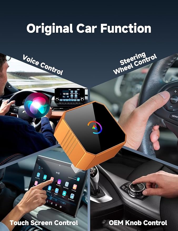 2026 Wireless CarPlay Adapter for iPhone ＆ Android Auto Mini Wired to Wireless Apple Car Play Adapter Plug & Play Compatible for iPhone iOS 10+ Android 11+ with After 2016 Cars