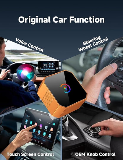 2026 Wireless CarPlay Adapter for iPhone ＆ Android Auto Mini Wired to Wireless Apple Car Play Adapter Plug & Play Compatible for iPhone iOS 10+ Android 11+ with After 2016 Cars
