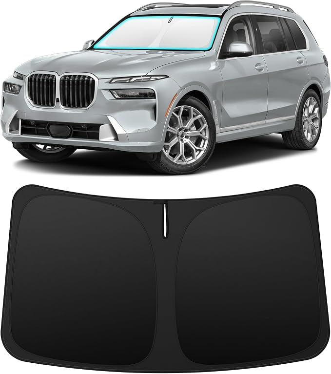INSAUTO Custom Fit Windshield Sun Shade Accessories for BMW X7 2019-2026, Foldable Front Window Sunshade, UV & Heat Reflector, Keeps Interior Cool, Includes Storage Bag