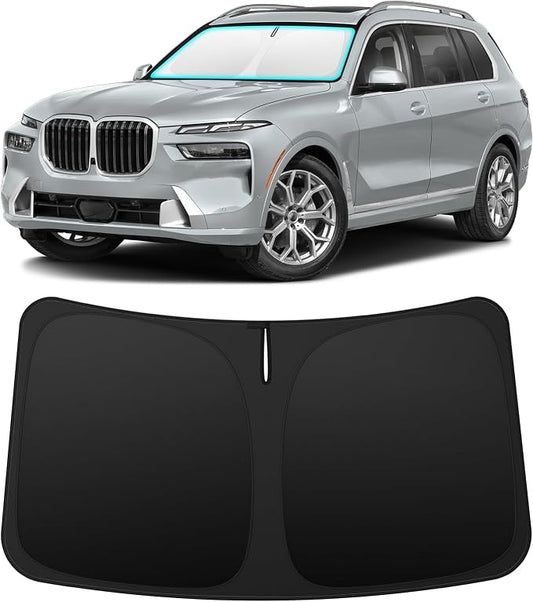 INSAUTO Custom Fit Windshield Sun Shade Accessories for BMW X7 2019-2026, Foldable Front Window Sunshade, UV & Heat Reflector, Keeps Interior Cool, Includes Storage Bag