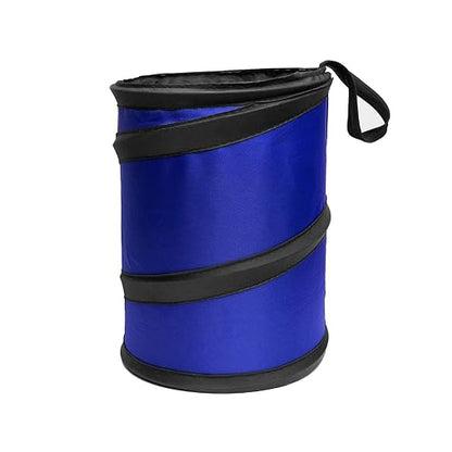 FH Group Automotive Waterproof Portable Collapsible Small Trash Can Garbage Container fits Most Cars,Polyethylene, SUVs, and Trucks Blue