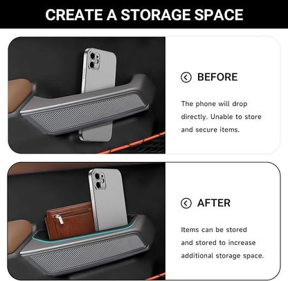 4PCS Door Handle Storage Box for Ford Bronco 2021 2022 2023 2024 2025 Accessories Phone Holder Front and Rear Door Grab Handle Pocket ABS（Not for Sport Model）