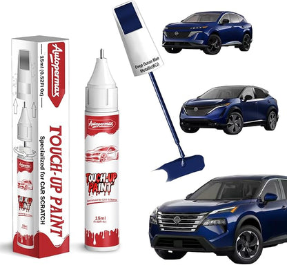RCJ Deep Ocean Blue Metallic Car Touch Up Paint for Nissan, Color Accurate Two-In-One Car Paint Scratch Repair Pen, Professional Scratch Remover for Vehicles Chips and Nicks Scuff