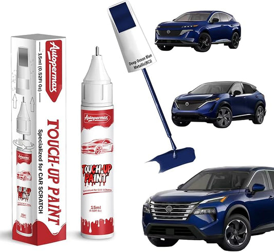 RCJ Deep Ocean Blue Metallic Car Touch Up Paint for Nissan, Color Accurate Two-In-One Car Paint Scratch Repair Pen, Professional Scratch Remover for Vehicles Chips and Nicks Scuff