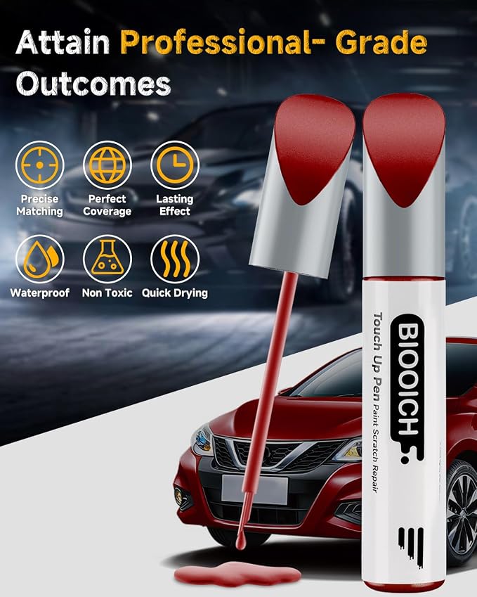 NAH Touch Up Paint Pen Exact Color Match Car Chip and Scratch Repair (for Nissan, Cayenne Red)