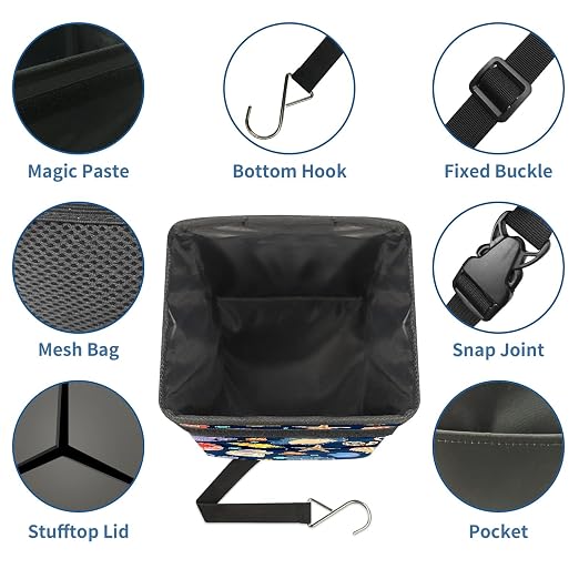 Car Trash Can – Multi-Purpose, Lightweight and Portable with Durable Water-Resistant Coating, No Installation Required, Practical and Ample Capacity, Variety of Colors.Conch Shell