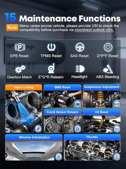 XTOOL D6 OBD2 Scanner Diagnostic Tool with Lifetime Free Updates: 2026 Full System Scan Tool with 15 Resets, Crank Sensor/Throttle Relearn, EPB, Oil Reset, ABS Bleed, FCA & CAN FD, Upgrade of D5S