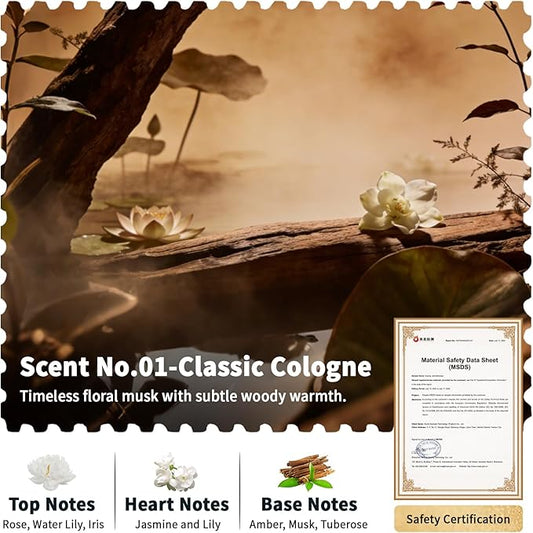 Car Air Freshener Refill, Waterless Essential Oil, Only for SSCILIFE Smart Car Air Freshener, Scent_No.01 Classic Cologne