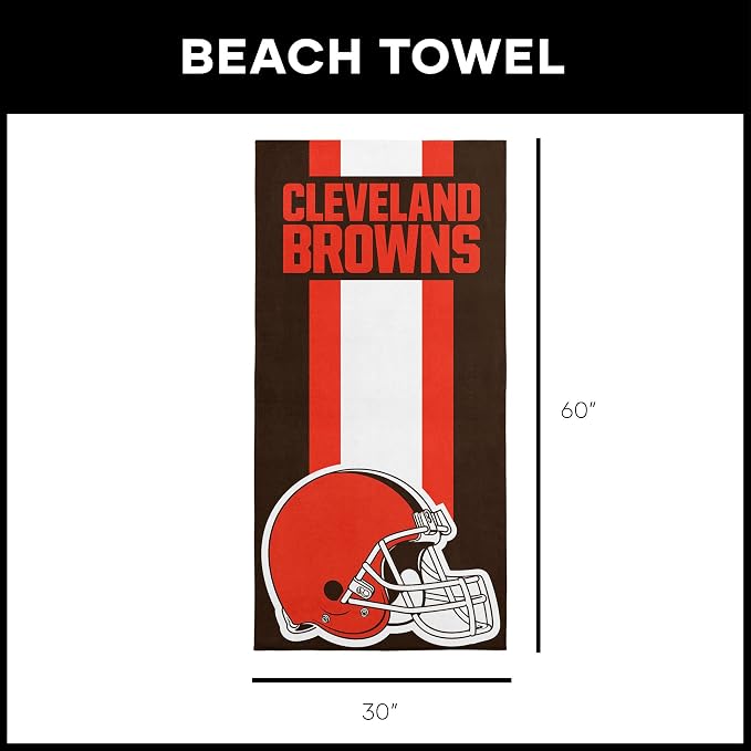 Northwest NFL Cleveland Browns Unisex-Adult Beach Towel, 30" x 60", Zone Read