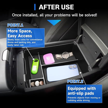 SXCY for 2025 2026 Nissan Murano Center Console Organizer for 2025 2026 Nissan Murano Accessories for 2026 Nissan Murano Console Organizer Armrest Console Tray