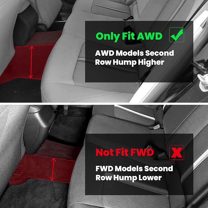 LASFIT Floor Mats & Cargo Mat for Hyundai Sonata 2020-2026 (Only Fit AWD & Gas) / Kia K5 2021-2025 (Only Fit AWD, Not for FWD) Custom Fit TPE All Weather Floor Liners Car Mats Accessories