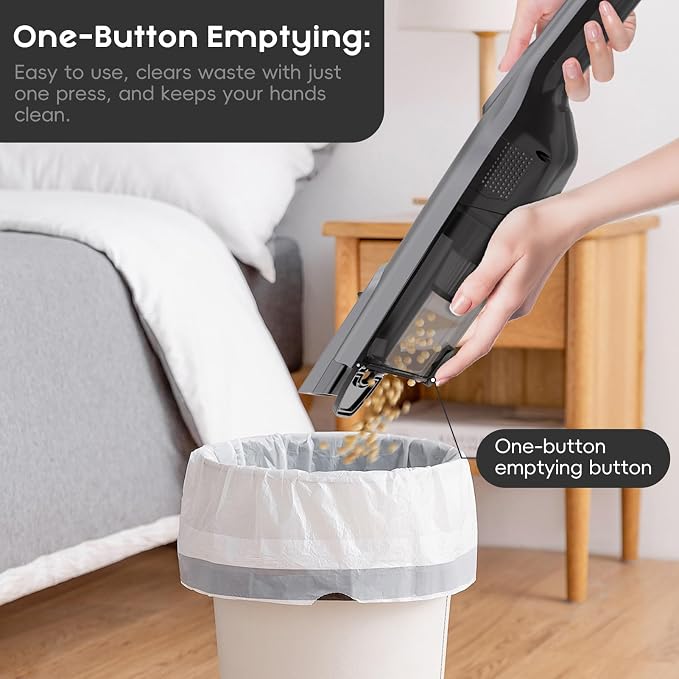 Cordless Handheld Vacuum, Lightweight Portable Hand Vacuum Cleaner with LED Light,Rechargeable Hand Held Vacuum with One-Touch Empty, Powerful Suction for Office, Home,Car, Coal