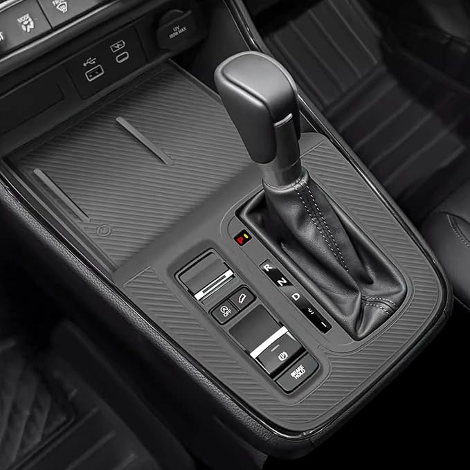 Temmis Center Console Silicone Organizer Wrap for Honda CRV 2023-2026 (Gasoline & Hybrid), Full-Wrap Center Consel Electrostatic adsorption Cover for Honda CRV-Black