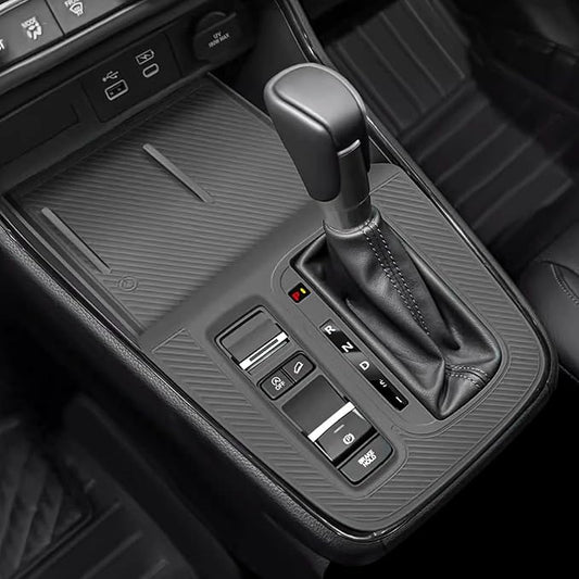Temmis Center Console Silicone Organizer Wrap for Honda CRV 2023-2026 (Gasoline & Hybrid), Full-Wrap Center Consel Electrostatic adsorption Cover for Honda CRV-Black