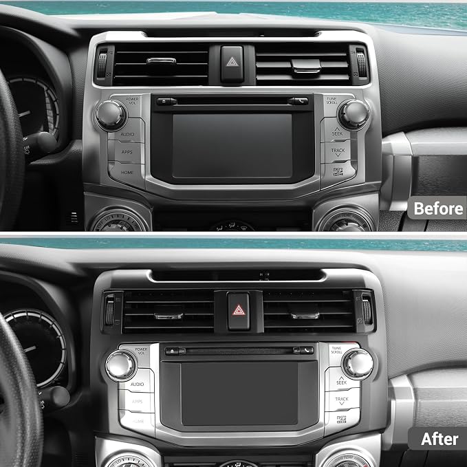 Hoolcar Dashboard Center Console Navigation Trim Panel Decoration GPS Interior Cover Trim Accessories Compatible with Toyota 4Runner 2010-2019, Matte Black