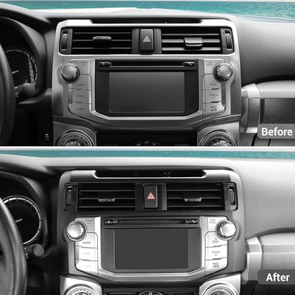 Hoolcar Dashboard Center Console Navigation Trim Panel Decoration GPS Interior Cover Trim Accessories Compatible with Toyota 4Runner 2010-2019, Matte Black
