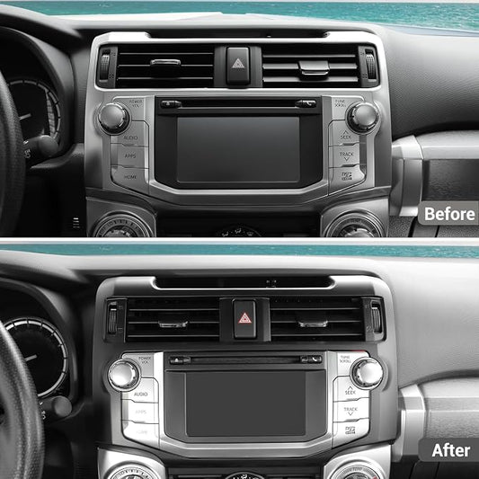 Hoolcar Dashboard Center Console Navigation Trim Panel Decoration GPS Interior Cover Trim Accessories Compatible with Toyota 4Runner 2010-2019, Matte Black