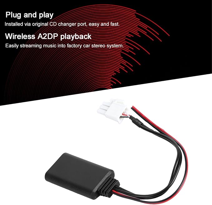 Acouto Bluetooth Adapter, 3 Pin AUX Bluetooth for Audio Cable Adapter, Stereo Music, Fit for GL1800, 5 to 12v