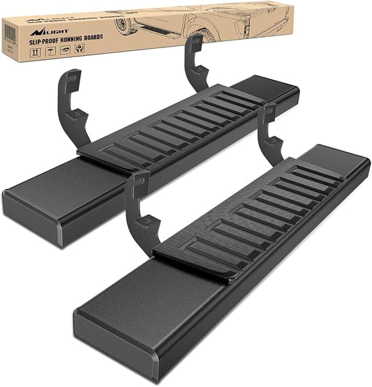 Nilight Running Boards for 2019-2026 Chevy Silverado GMC Sierra 1500, 2500, 3500 Regular Standard Single Cab 6 Inch Side Step Nerf Bars Black