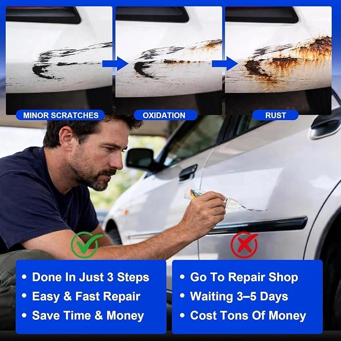 B2R Deep Sea Blue Touch Up Paint Compatible with Kia, Car Paint Scratch Remover for Nicks & Chips Repair, Automotive Paints Exact Match Forte/Rio