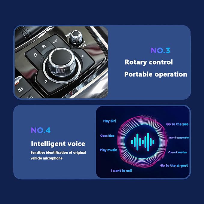 Mazda CarPlay and Android Auto Retrofit Kit, TK78-66-9U0C USB Hub Adapter for MZD Connect System, Compatible with Mazda3 2014-2018, CX-5 2015-2020, Mazda 2/6, CX-3/CX-8 2016-2019, CX-9/MX-5 2016-2020