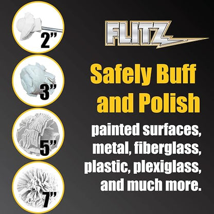 Flitz Car Buffing Kit (X-Large) - USA-Made Car Care Kits for Vehicles - Includes 2lbs Polish, 16oz Pre-Clean, Two 16oz Sealant, 1 Buffer, 4 Buff Balls & 4 Towels - Car Polishers and Buffers Kit