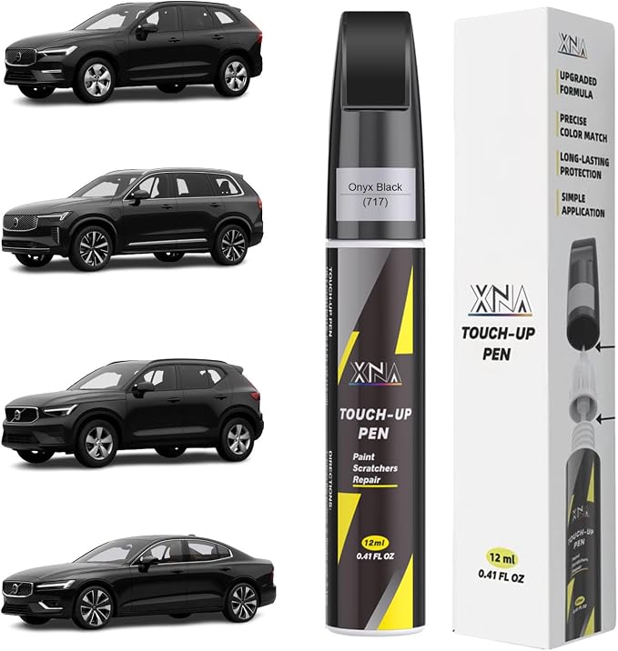 XNA Onyx Black(717) for Volvo Touch Up Paint, Car Scratch Remover for Nicks and Chips Repair, 2-In-1 Quick & Easy Fix Car Scratch Repair Kit with Exact Color-Matched
