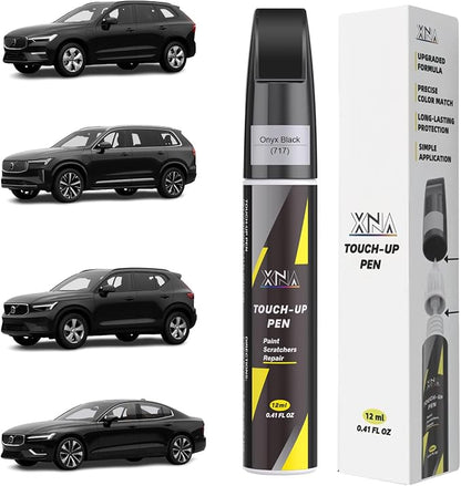 XNA Onyx Black(717) for Volvo Touch Up Paint, Car Scratch Remover for Nicks and Chips Repair, 2-In-1 Quick & Easy Fix Car Scratch Repair Kit with Exact Color-Matched