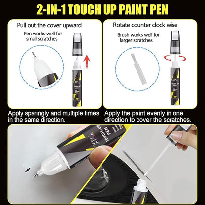 Car Touch Up Paint(Ultra Red(PR01)) for Tesla, 2 in 1 Car Scratch Remover with Pen Tip and Brush, Exact Color-Matched for Car Paint Scratch Repair, Quick & Easy Fix Chips and Nicks