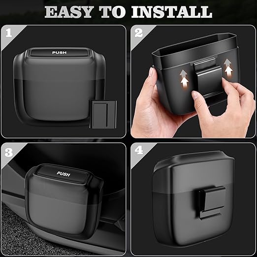 2 Packs Car Trash Can with Lid，Built-in Storage Garbage Bag，Leakproof Vehicle Trash，Car Accessories for Interior,Mini Garbage Bin for Automotive, Office, Kitchen,Bedroom，with 60pcs Trash Bags