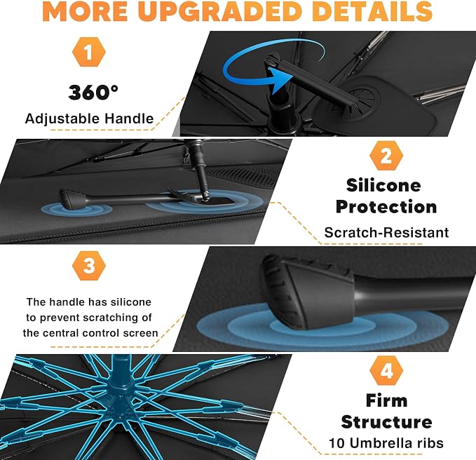 KUST Sun Shade Umbrella for 2025-2026 Chevrolet Chevy Equinox/GMC Terrain | Custom Fit Windshield Sunshade | Foldable Sunshade with Bendable Handle | Blocks Heat & UV Scratch Resistant Keep Car Cool