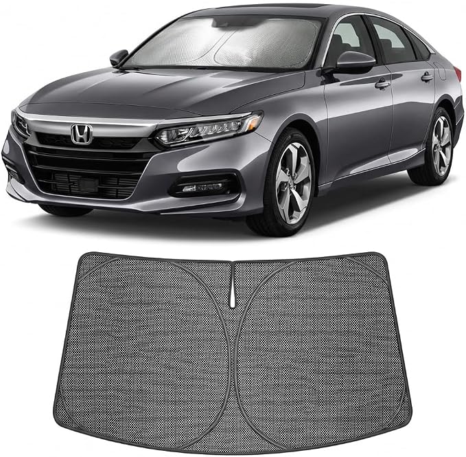 Proadsy Windshield Sun Shade Custom Fit Honda Accord 2023-2026 Ice Crystal Black Front Window Sunshade UV and Heat Blocker Foldable Visor Keeps Car Cooler for Summer Parking and Daily Use