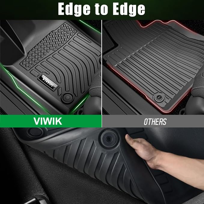 VIWIK Floor Mats for Kia Sportage 2025 2024 2023 Hybrid, All Weather Car Mats Automotive Floor Liners for 2023 2024 Sportage Front & Rear, TPE Rubber Non-Slip Black