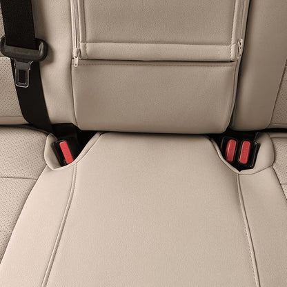 EKR Rav4 Seat Covers Custom Fit for Toyota Rav4 (Only Hybrid) 2019-2025 LE,XLE,XLE Premium,Limited,Woodland Edition, Leather Car Seat Cover Full Set for SUV Faux Leather(Beige)