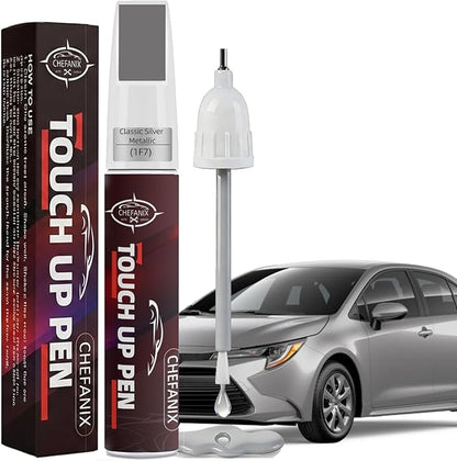 Classic Silver Metallic (1F7) Touch Up Paint Pen Compatible with Toyota - Exact Color Match, 2-in-1 Brush & Pen,Car Paint Scratch Repair Kit for RAV4/Camry/Corolla/Tacoma/Highlander/Sienna