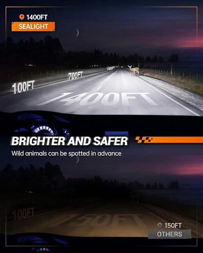 SEALIGHT Fog Bulbs 60,000LM Bright 9005 9006 Light Bulbs Powersports Bulbs, 9005 9006 Fog Light, Plug and Play, Non-polarity, 9005 9006 Light, Pack of 4