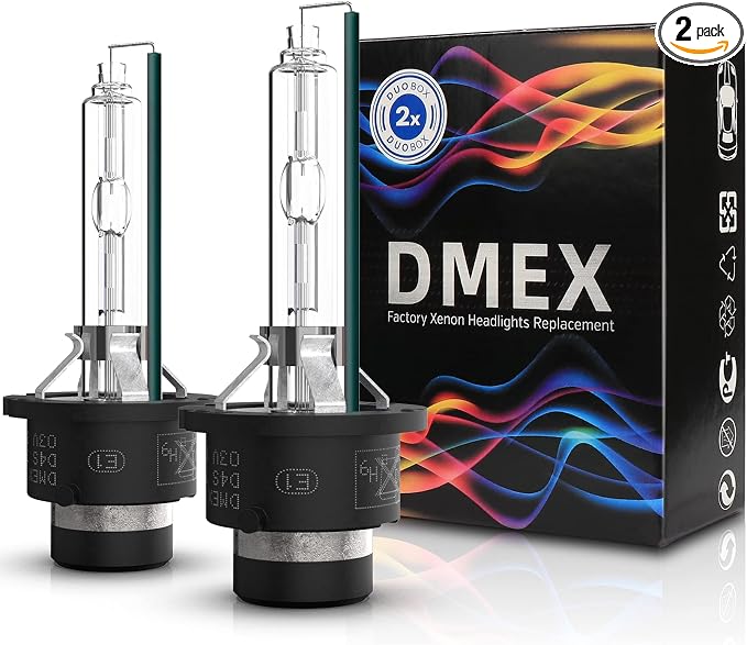 DMEX D4S HID Headlight Bulbs 4300K Warm White Xenon 35W 66440 42402 42402WX Replacement - Pack of 2 (Not fit Halogen Headlamp)