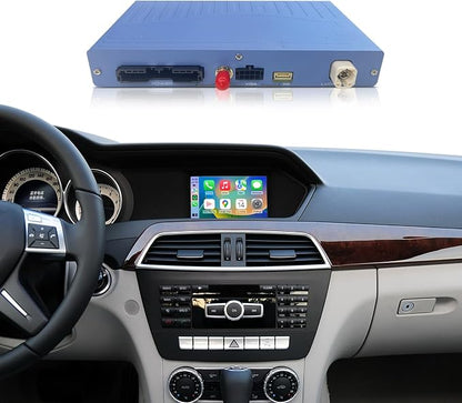 Wireless CarPlay Decoder for Mercedes Benz NTG 4.5/4.7 System, Apple CarPlay & Android Auto Retrofit Interface for C Class W204 2011-2013, Supports MirrorLink/YouTube/Rear View Camera (Add HDMI)
