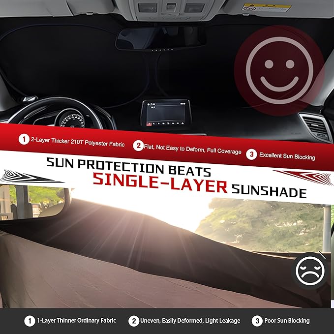 Windshield Sun Shade for 2018-2024 Nissan Kicks Foldable Sun Sunshade for Car Front Window Blocks UV Rays and Heat Automotive Interior Protector Custom Fit Accessories