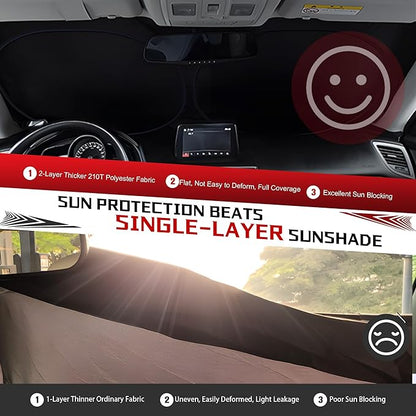 Windshield Sun Shade for 2018-2024 Nissan Kicks Foldable Sun Sunshade for Car Front Window Blocks UV Rays and Heat Automotive Interior Protector Custom Fit Accessories