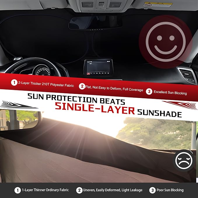 Windshield Sun Shade for 2009-2013 Toyota Corolla Foldable Sun Sunshade for Car Front Window Blocks UV Rays and Heat Automotive Interior Protector Custom Fit Accessories