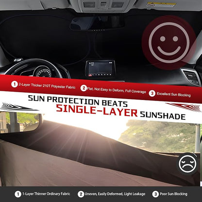Windshield Sun Shade for 2009-2013 Toyota Corolla Foldable Sun Sunshade for Car Front Window Blocks UV Rays and Heat Automotive Interior Protector Custom Fit Accessories