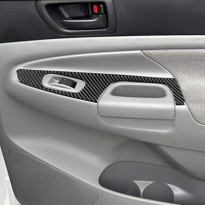 NVCNX Real Premium Carbon Fiber for Toyota 2nd Gen Tacoma Accessories 2005-2015 2006 2007 2008 2009 2010 2011 2012 2013 2014 Car Door Window Switch Cover Interior Trim Sticker Decal 6PCs - for 4-Door
