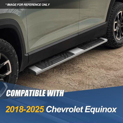 Auto Dynasty Running Boards Compatible with 2018-2025 Chevy Equinox, Stainless Steel Side Step Rail Nerf Bars, 6.5" Step Bars, Polished Chrome 19 20 21 22 23 24