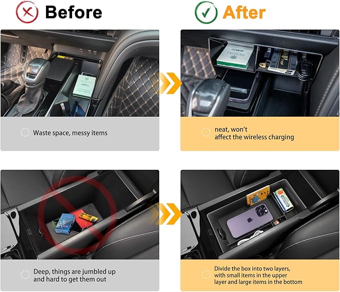 CKE Compatible with Toyota Camry 2025 2026 Accessories Car Interior Center Console Box Armrest Organizer Armrest Storage Box Insert for 9th Gen Camry LE SE XLE XSE