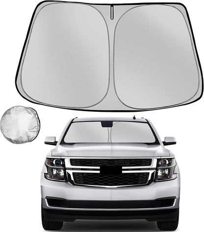 Windshield Sun Shade for 2015-2020 Che-vrolet/Chevy Tahoe Foldable Sun Sunshade for Car Front Window Blocks UV Rays and Heat Automotive Interior Protector Custom Fit Accessories