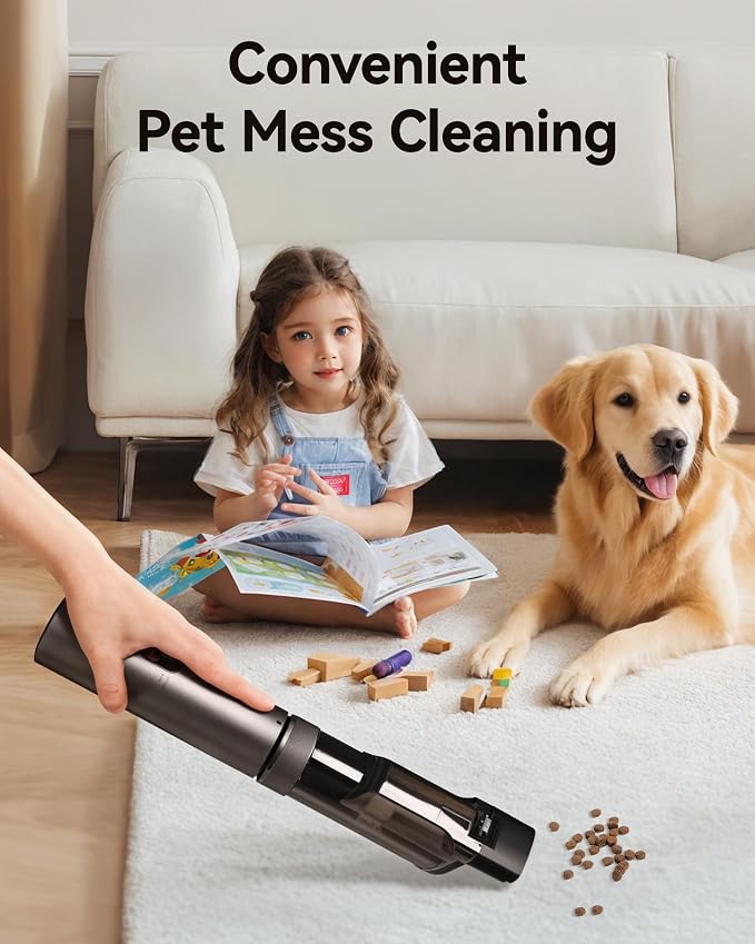 REDTIGER Handheld Vacuum Cordless,4-in-1 Car Vacuum with 21000PA,Up to 70 Mins Runtime,3 Suction Modes,3.5H USB-C Fast Charge,Hand Vacuum Cleaner for Home,Car,Pet,Office Desk, Keyboard,Handmake
